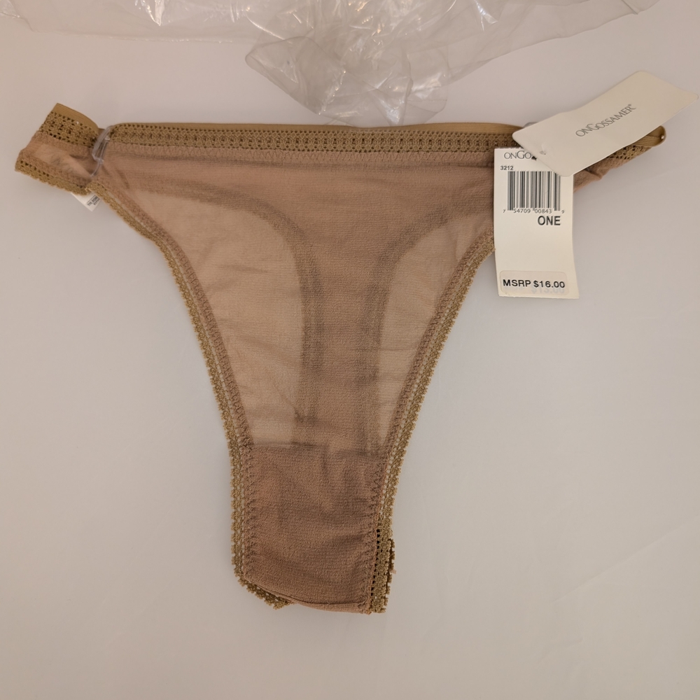 NWT On Gossamer Mesh Thong, OS